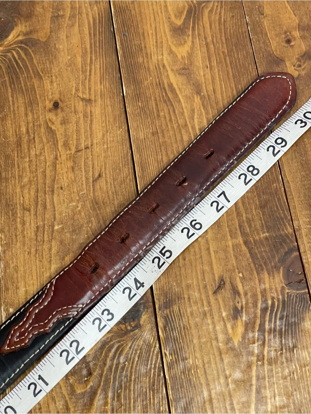 Nocona size 26 black and brown leather western belt
